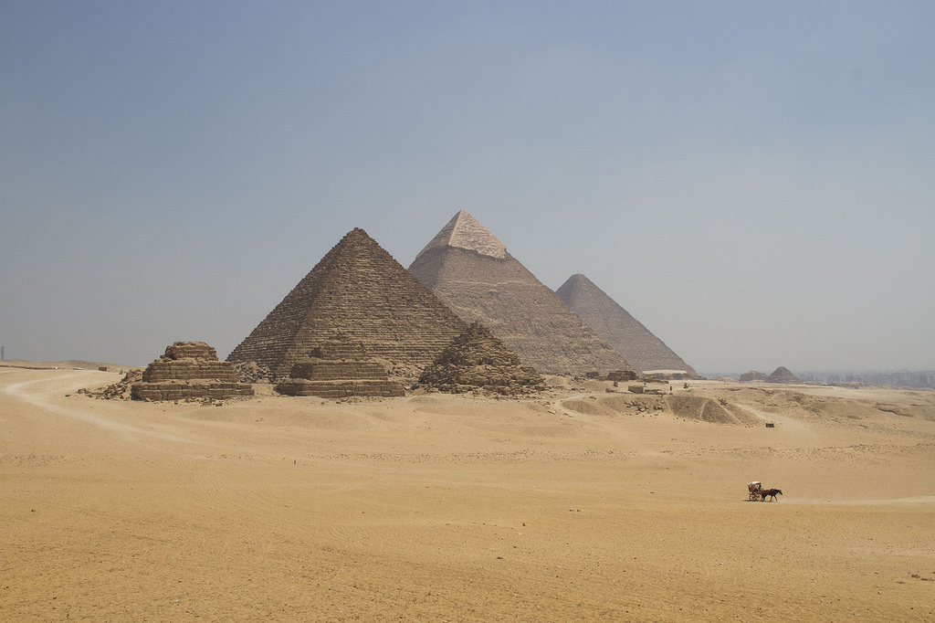 The Great Pyramids of Giza, one of the original 7 Wonders of the Ancient World. The photo illustrates the great impact that financial intentionality has on personal finance.