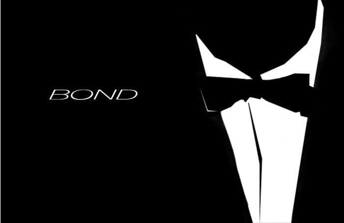 The name is Bond. James Bond. Black and white outline of tuxedo, drawing a parallel between double agents such as James Bond and compound interest working against you.