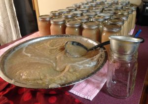 Canning naturally sweetened applesauce.